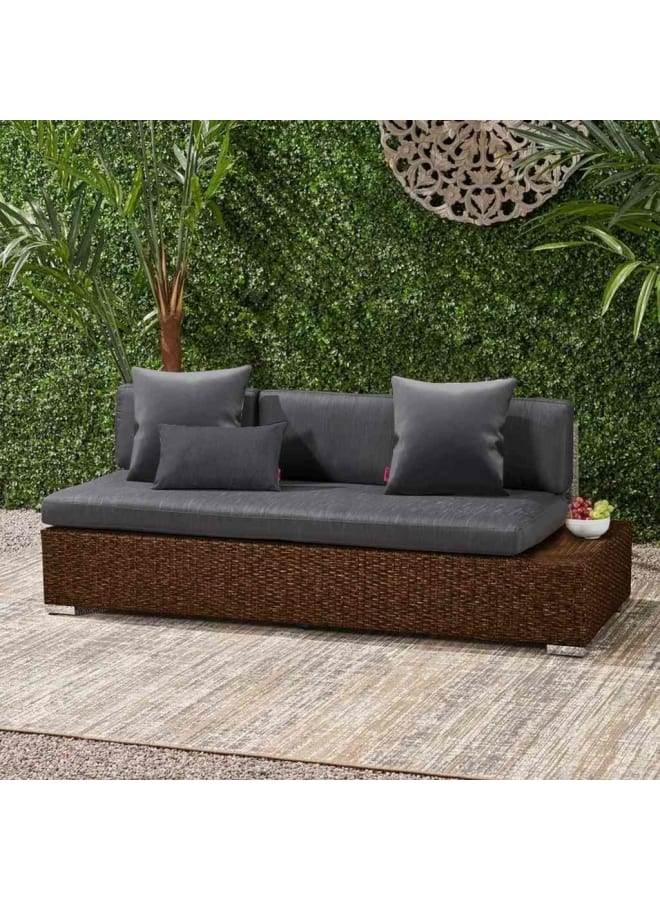 سامبا راتان أريكة خارجية من قماش الروطان والجاكوار - بني ورمادي - Image 1